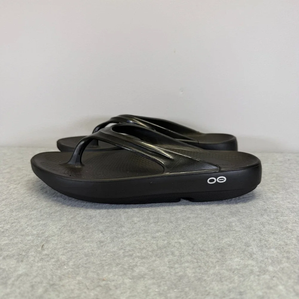 OOFOS OOriginal Recovery Sandal Black Womens Size 8 Thong Flip Flop Comfort